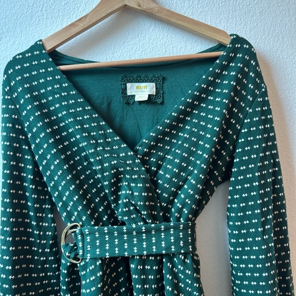 Maeve Green and white polka dot dress with gold buckle detail - Picture 3 of 12